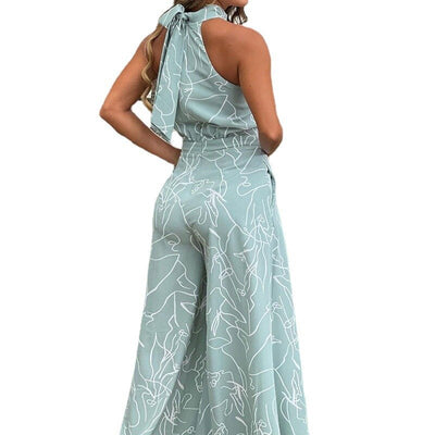Halter Neck Long Summer Jumpsuit