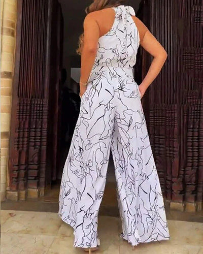 Halter Neck Long Summer Jumpsuit