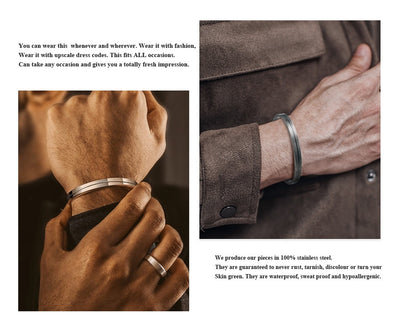 Thin Stainless Steel Bangle Bracelet,  Gifts for Him, Father's Day Gifts