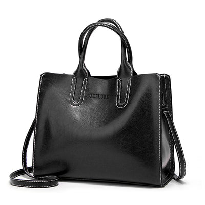 High-Quality Spanish Brand Trunk Leather Tote Shoulder Ladies Bag