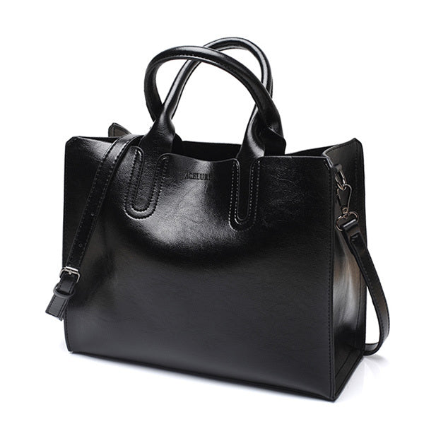 High Quality Spanish Brand Trunk Leather Tote Shoulder Ladies Bag