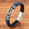 Classic Unisex  Geometric Stainless Steel  Leather Bracelets