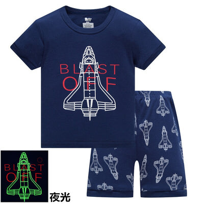 Kids Pyjamas Set for Summer Children Short Sleeve Sleepwear