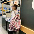 Teenage Ladies Large Capacity Fashion Waterproof Canvas Backpacks
