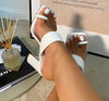 New Summer Design Clip Toe Narrow Band Block Heels Sandals