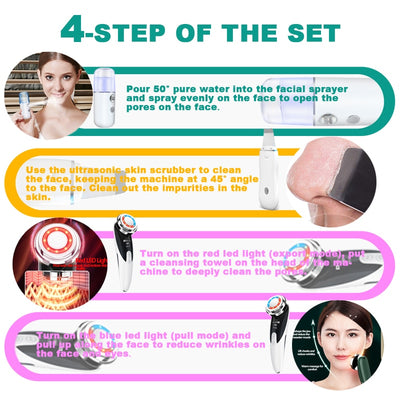 Ultrasonic Skin Facial Scrubber Pore Cleaner Blackhead Remover