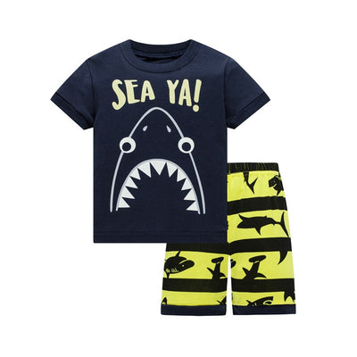 Kids Pyjamas Set for Summer Children Short Sleeve Sleepwear