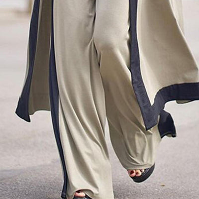 Stylish Cardigan Coat Sling Top Pants Homewear Set (3Pc) Outfit