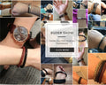 Genuine Leather Braided & Stainless Steel Magnetic Clasp Bracelet
