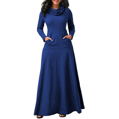 Elegant Maxi Long Pocket Dress For Women