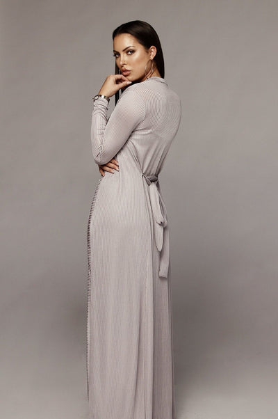Bandage Lace Up Long Sleeve Cardigan Coat Loose Wide Leg Pants  (3 pcs )
