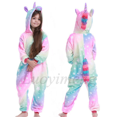 Winter Flannel Unisex Children Onesie Kids Baby Pyjamas