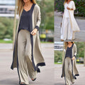 Stylish Cardigan Coat Sling Top Pants Homewear Set (3Pc) Outfit