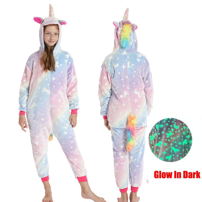 Winter Flannel Unisex Children Onesie Kids Baby Pyjamas
