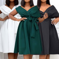 New Style Elegant Ladies Plus size  Sexy V-Neck Dresses
