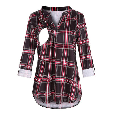 New Fashion Maternity  Shirts Long Sleeve Blouse For Breastfeeding