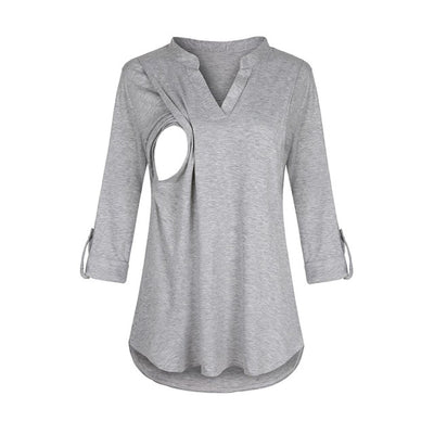 New Fashion Maternity  Shirts Long Sleeve Blouse For Breastfeeding