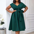 New Style Elegant Ladies Plus size  Sexy V-Neck Dresses