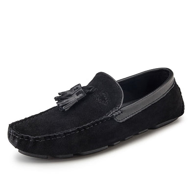 Breathable Comfortable Checkered Embossing Leather Loafers