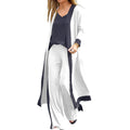 Stylish Cardigan Coat Sling Top Pants Homewear Set (3Pc) Outfit