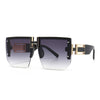 Trendy High-Quality Vintage Oversized Square Rimless Gradient Sunglasses