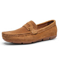 Breathable Comfortable Checkered Embossing Leather Loafers