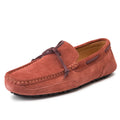 Breathable Comfortable Checkered Embossing Leather Loafers