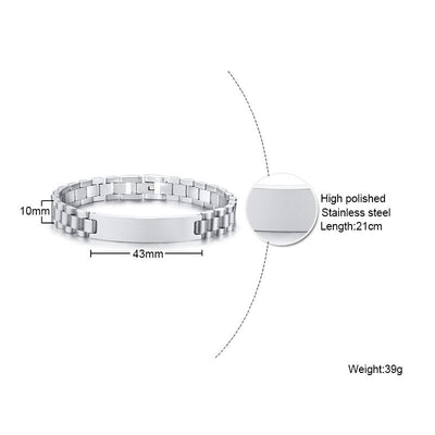 Custom Free Engraving Stainless Steel Chain Bracelets