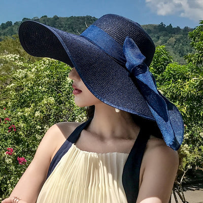 Classic Bowknot Summer Folding Straw Holiday  Sun Hat