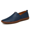 Breathable Comfortable Checkered Embossing Leather Loafers