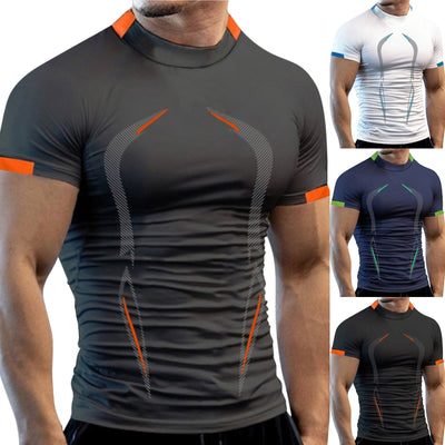 Men's Breathable Sports Tight-fitting Short-sleeved Quick-drying Fitness Top
