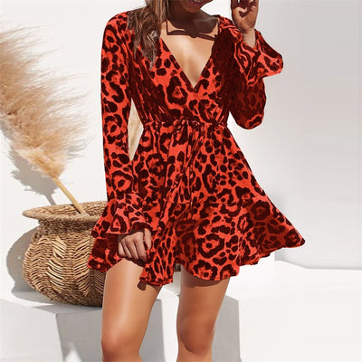 New Style Elegant Ladies Plus size  Sexy V-Neck Dresses