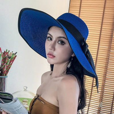 Classic Bowknot Summer Folding Straw Holiday  Sun Hat