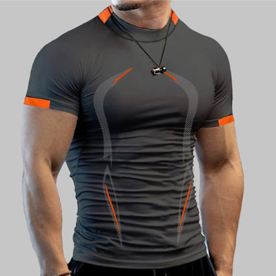 Men's Breathable Sports Tight-fitting Short-sleeved Quick-drying Fitness Top