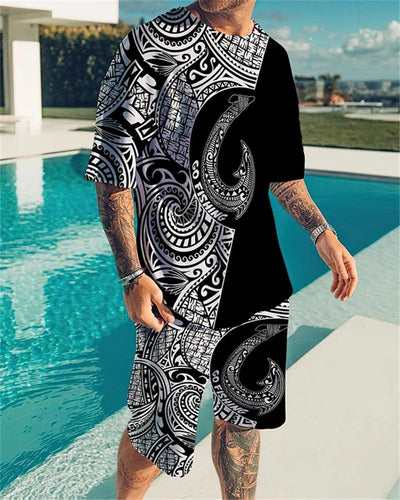 Summer Men's Fashion Tracksuit Set  Beach Wear