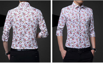 New Arrivals  Men's  Floral Slim Fit Fashion Shirts