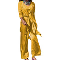 Stylish Cardigan Coat Sling Top Pants Homewear Set (3Pc) Outfit