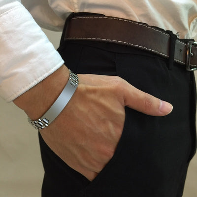 Custom Free Engraving Stainless Steel Chain Bracelets