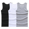 3pcs / 100% Cotton Mens Sleeveless Tank Top Solid Muscle Vest Undershirts Singlets