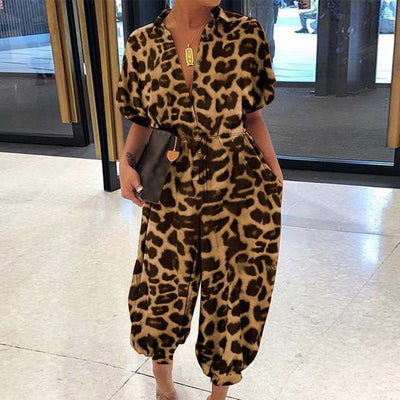 Vintage V-Neck Pocket Cotton Romper Jumpsuits