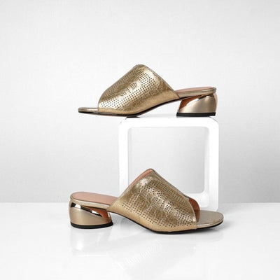 Women Bright leather outdoor slippers