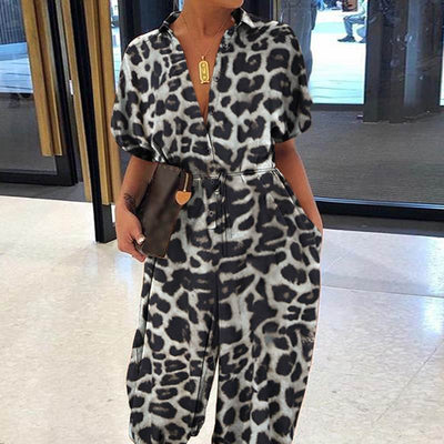 Vintage V-Neck Pocket Cotton Romper Jumpsuits