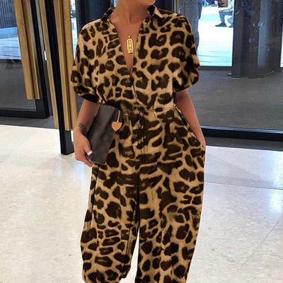 Vintage V-Neck Pocket Cotton Romper Jumpsuits