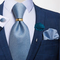 Luxury Men's Ties Silk Jacquard Woven Men Necktie Ring Brooch Cufflinks Hanky Set