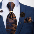 Luxury Men's Ties Silk Jacquard Woven Men Necktie Ring Brooch Cufflinks Hanky Set