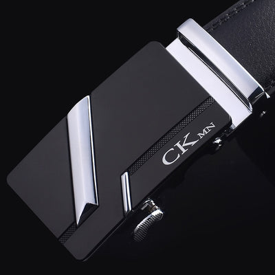 Brand Genuine men's Leather Fashion Automatic Buckle Belts