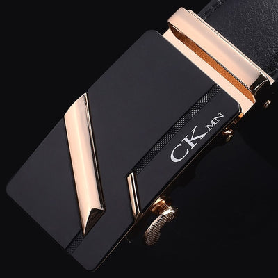 Brand Genuine men's Leather Fashion Automatic Buckle Belts
