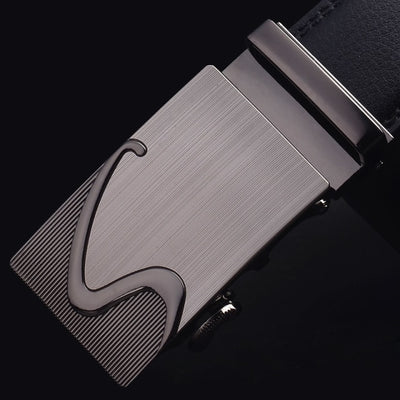 Brand Genuine men's Leather Fashion Automatic Buckle Belts