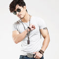 V-Neck Short Sleeve Fashion Fitness Hot T-shirt For Men