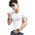V-Neck Short Sleeve Fashion Fitness Hot T-shirt For Men